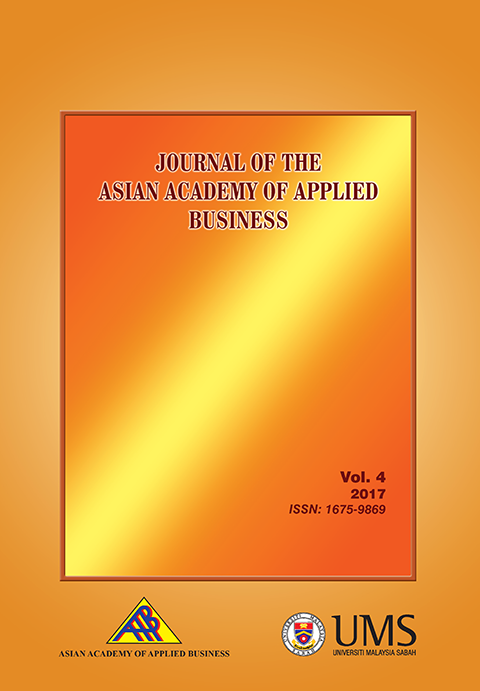 					View Vol. 4 (2017): JOURNAL OF THE ASIAN ACADEMY OF APPLIED BUSINESS (JAAAB), VOLUME 4, DECEMBER 2017
				